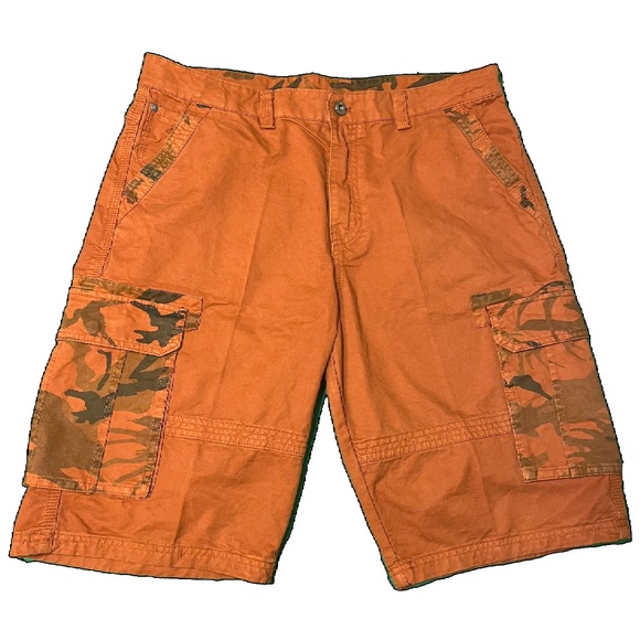 Unknown Other - 💥💋💥NWOT Men Camo Cargo Pocket Shorts Color:Rust Size: 36 Inseam:12”Length:23"